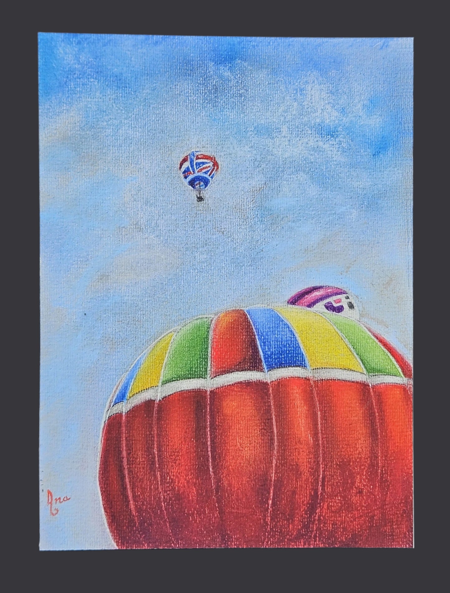 Limited Edition Print ""Hot Air Balloons in Bristol". Fine Art Archival Prints of colourful hot air balloons, from my original soft pastel painting.