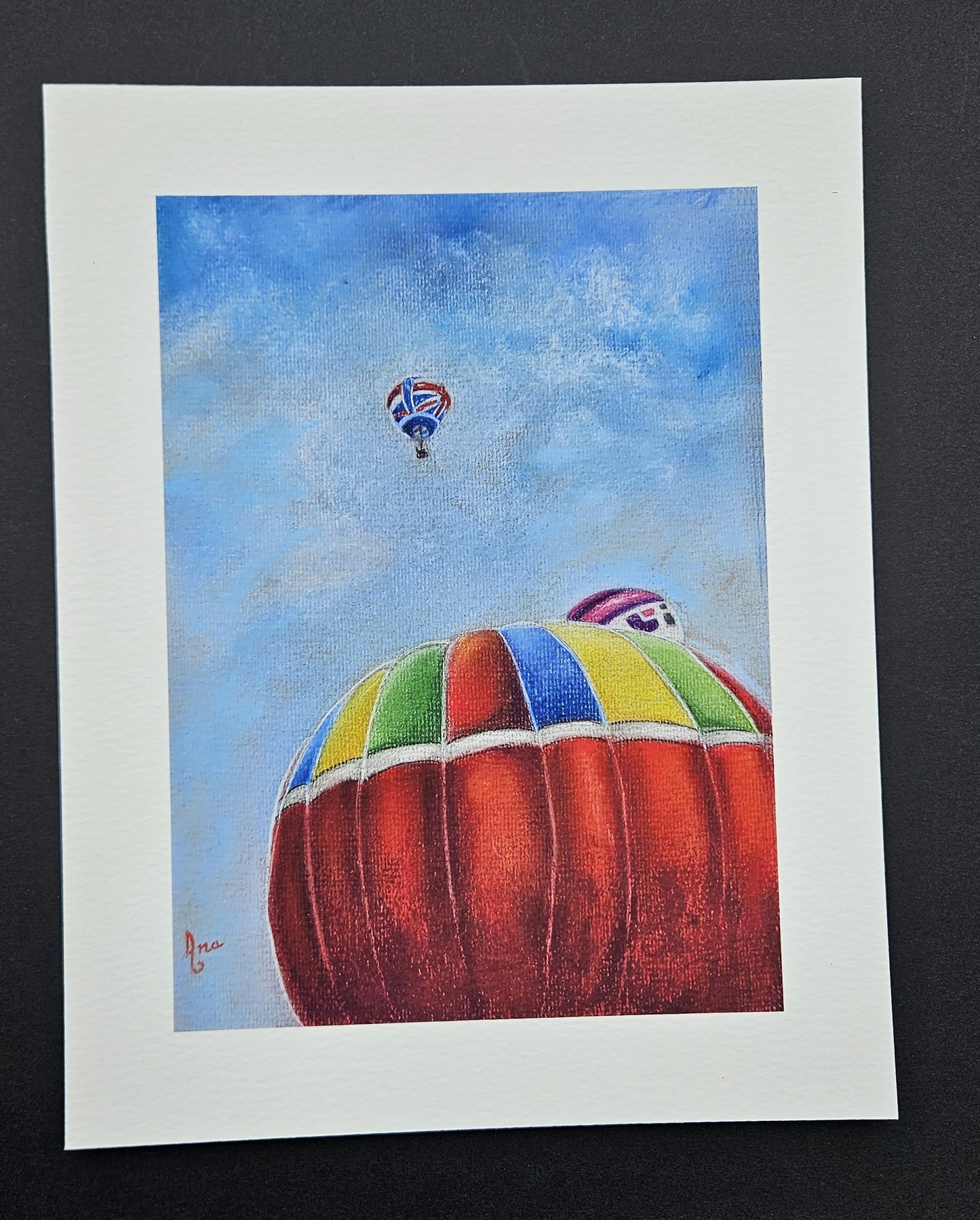 Limited Edition Print ""Hot Air Balloons in Bristol". Fine Art Archival Prints of colourful hot air balloons, from my original soft pastel painting.
