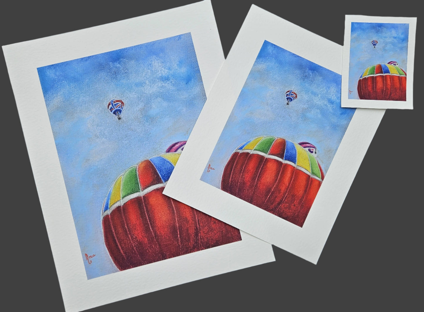Limited Edition Print ""Hot Air Balloons in Bristol". Fine Art Archival Prints of colourful hot air balloons, from my original soft pastel painting.
