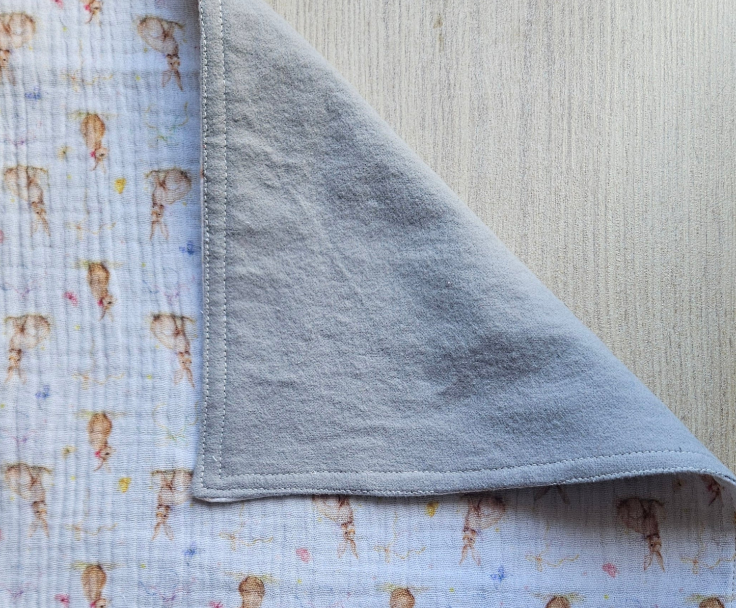 Easter Bunny Gift Box - New-born Burp Cloth made of Double Gauze and Flannel - 100% cotton