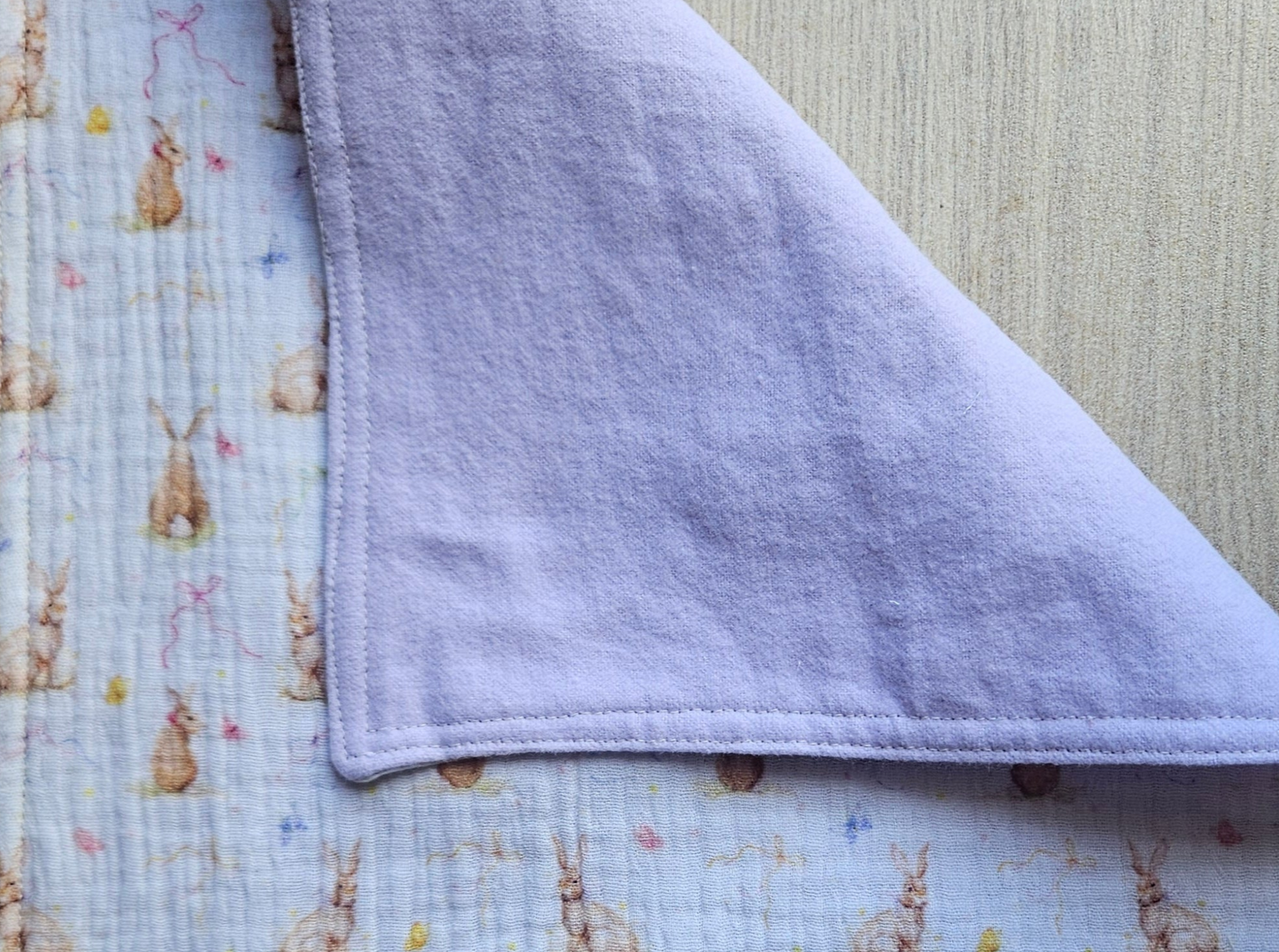 Easter Bunny Gift Box - New-born Burp Cloth made of Double Gauze and Flannel - 100% cotton