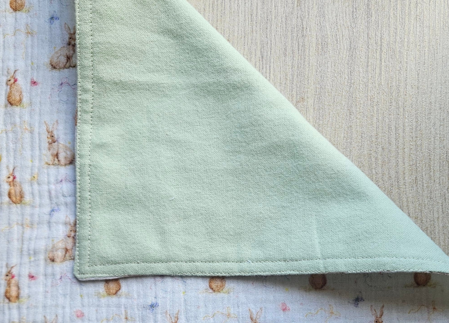 Easter Bunny Gift Box - New-born Burp Cloth made of Double Gauze and Flannel - 100% cotton