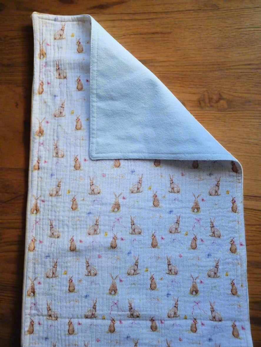 Easter Bunny Gift Box - New-born Burp Cloth made of Double Gauze and Flannel - 100% cotton