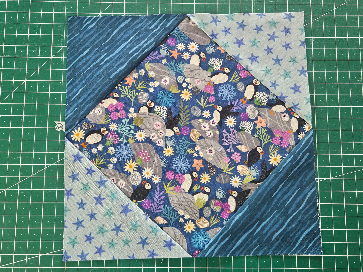 Quilt Top Kit for Patchwork & Quilting featuring the Puffin Rock collection by Lewis & Irene
