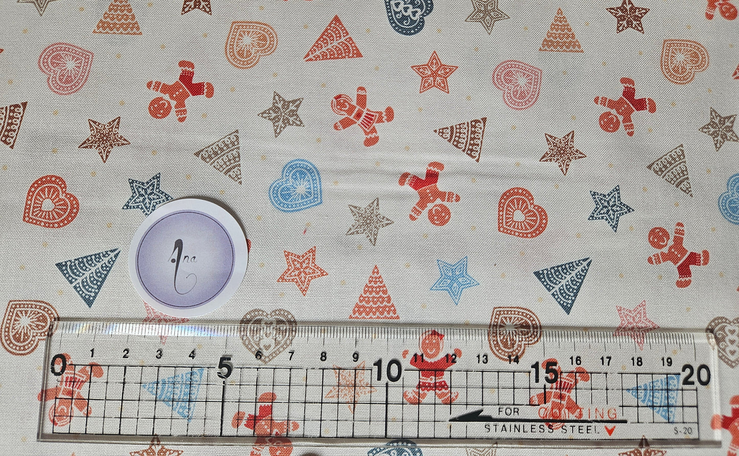 Gingerbread Season Table Runner Kit 3 designed by Sally Ablett - Lewis & Irene Size 16" x 34"