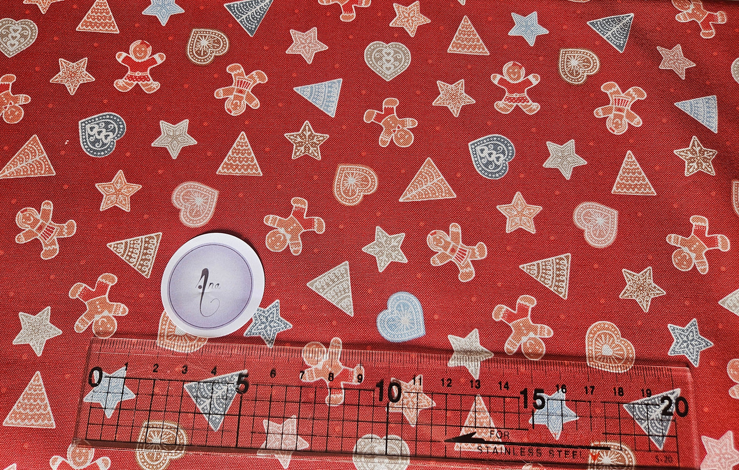 Gingerbread Season Table Runner Kit 1 designed by Sally Ablett - Lewis & Irene Size 16" x 34"