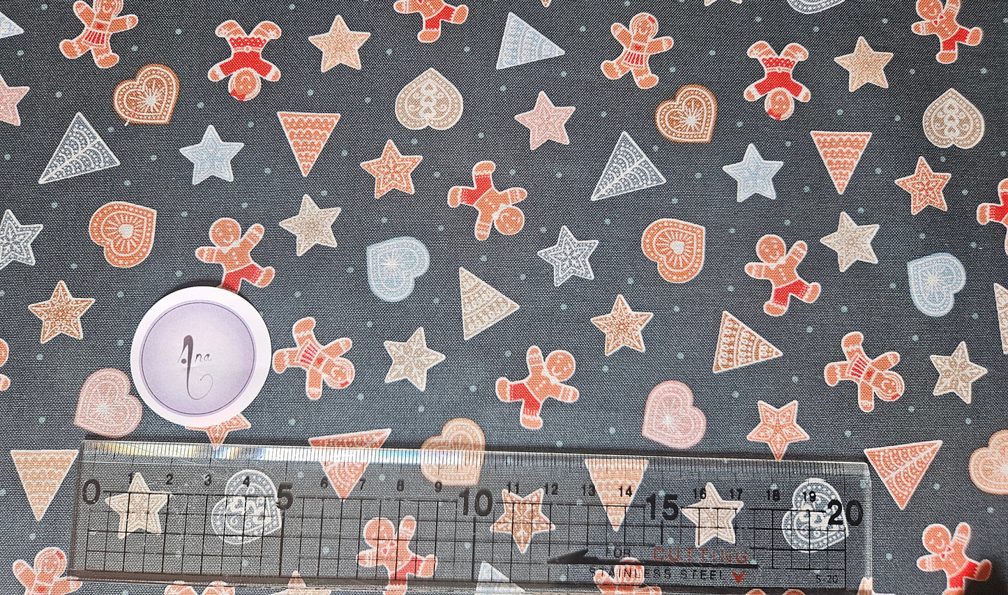 Gingerbread Season Table Runner Kit 2 designed by Sally Ablett - Lewis & Irene Size 16" x 34