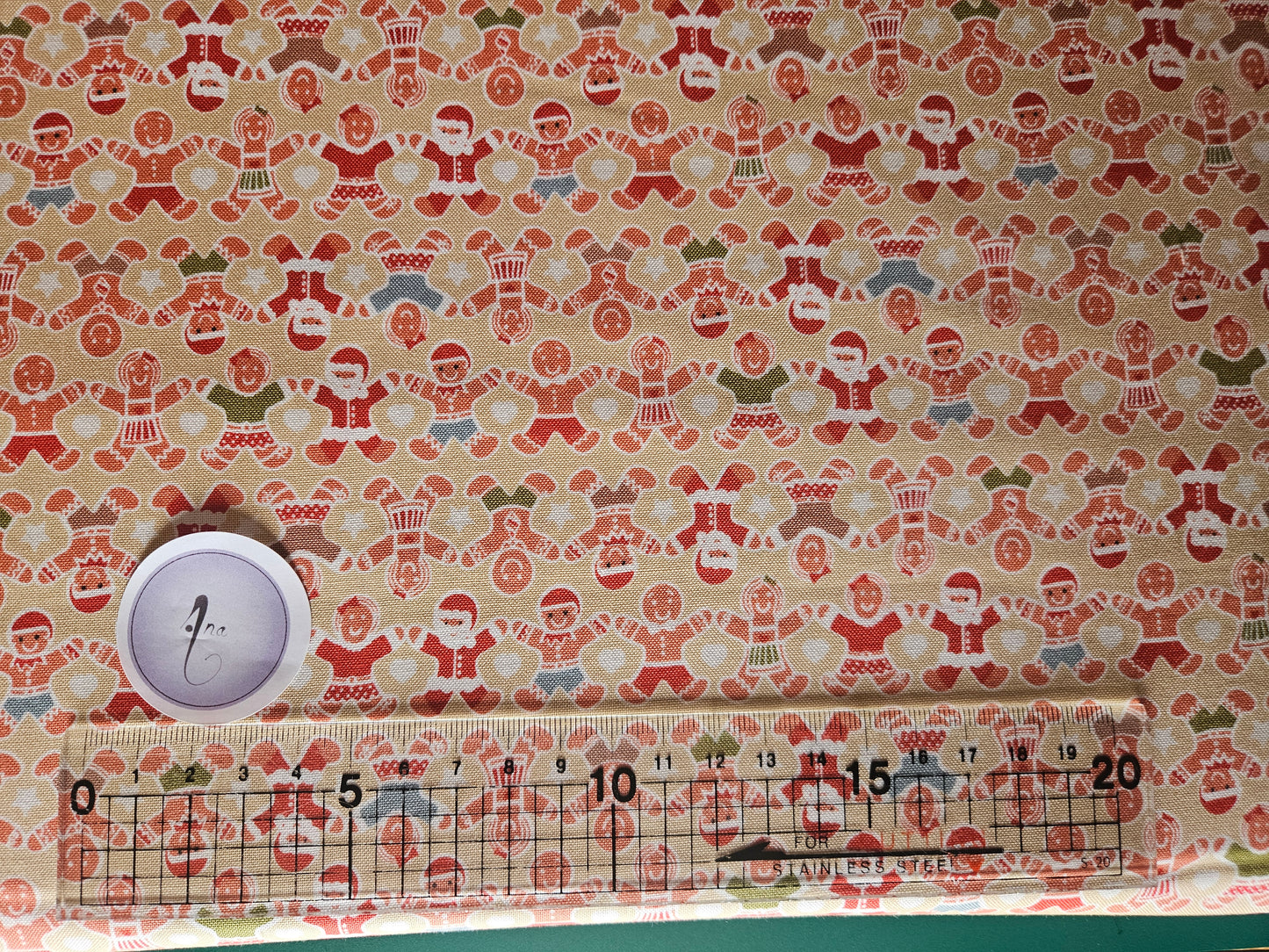 Gingerbread People on Butterscotch - Christmas Fabrics collection by Lewis & Irene