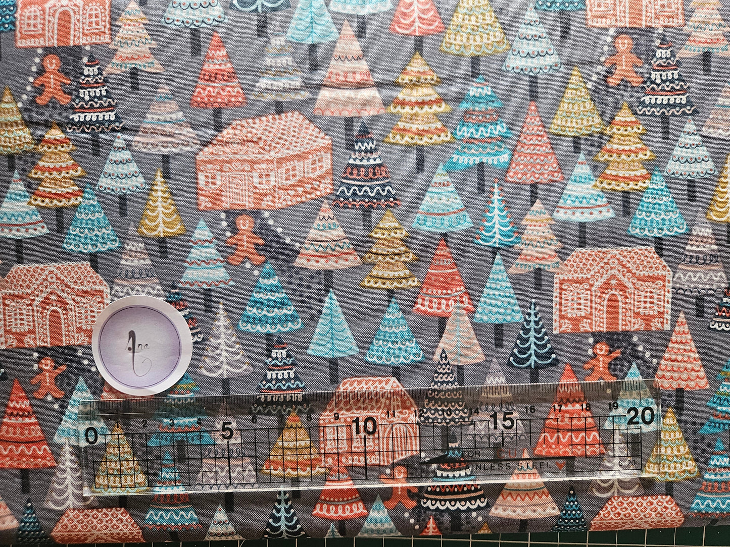 Gingerbread Season Table Runner Kit 3 designed by Sally Ablett - Lewis & Irene Size 16" x 34"