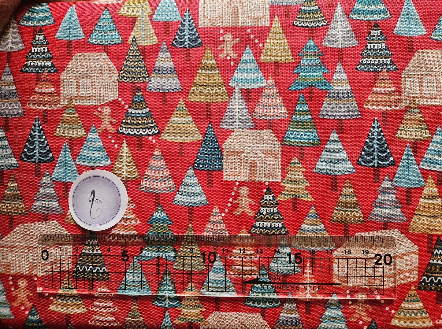 Gingerbread Season Table Runner Kit 2 designed by Sally Ablett - Lewis & Irene Size 16" x 34