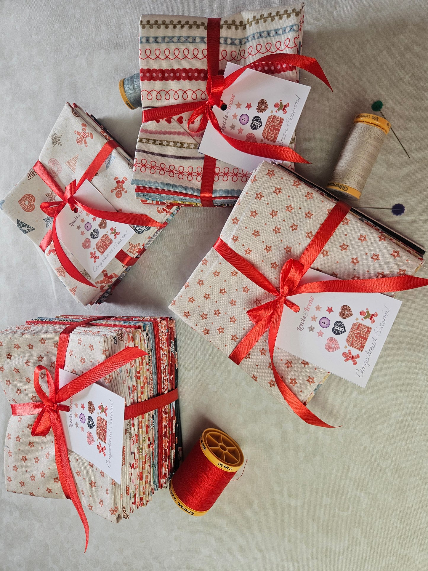 Fat Quarter Bundle 15 pieces - Gingerbread Season Collection by Lewis & Irene