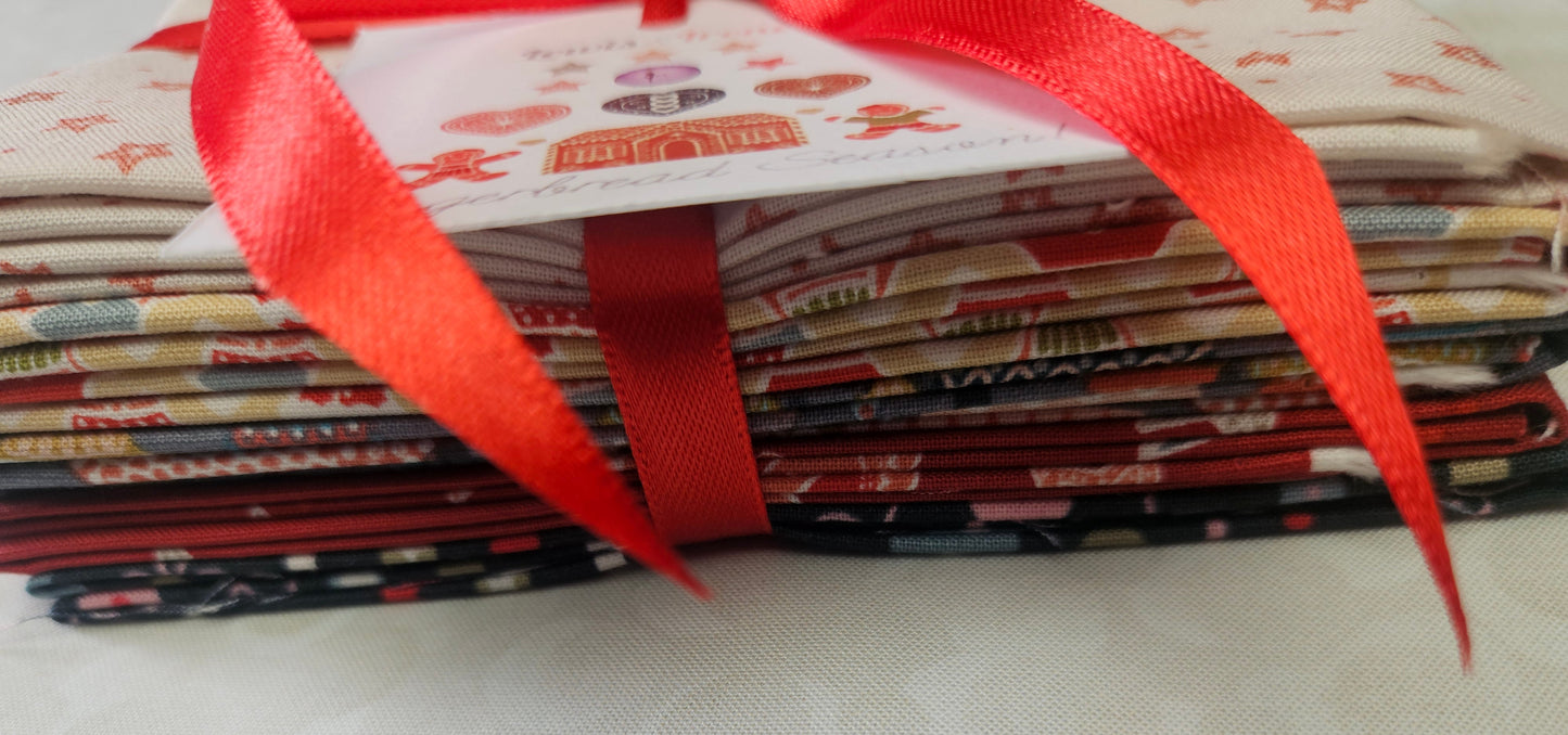Fat Quarter Bundle C - 5 pieces - Gingerbread Season Collection by Lewis & Irene