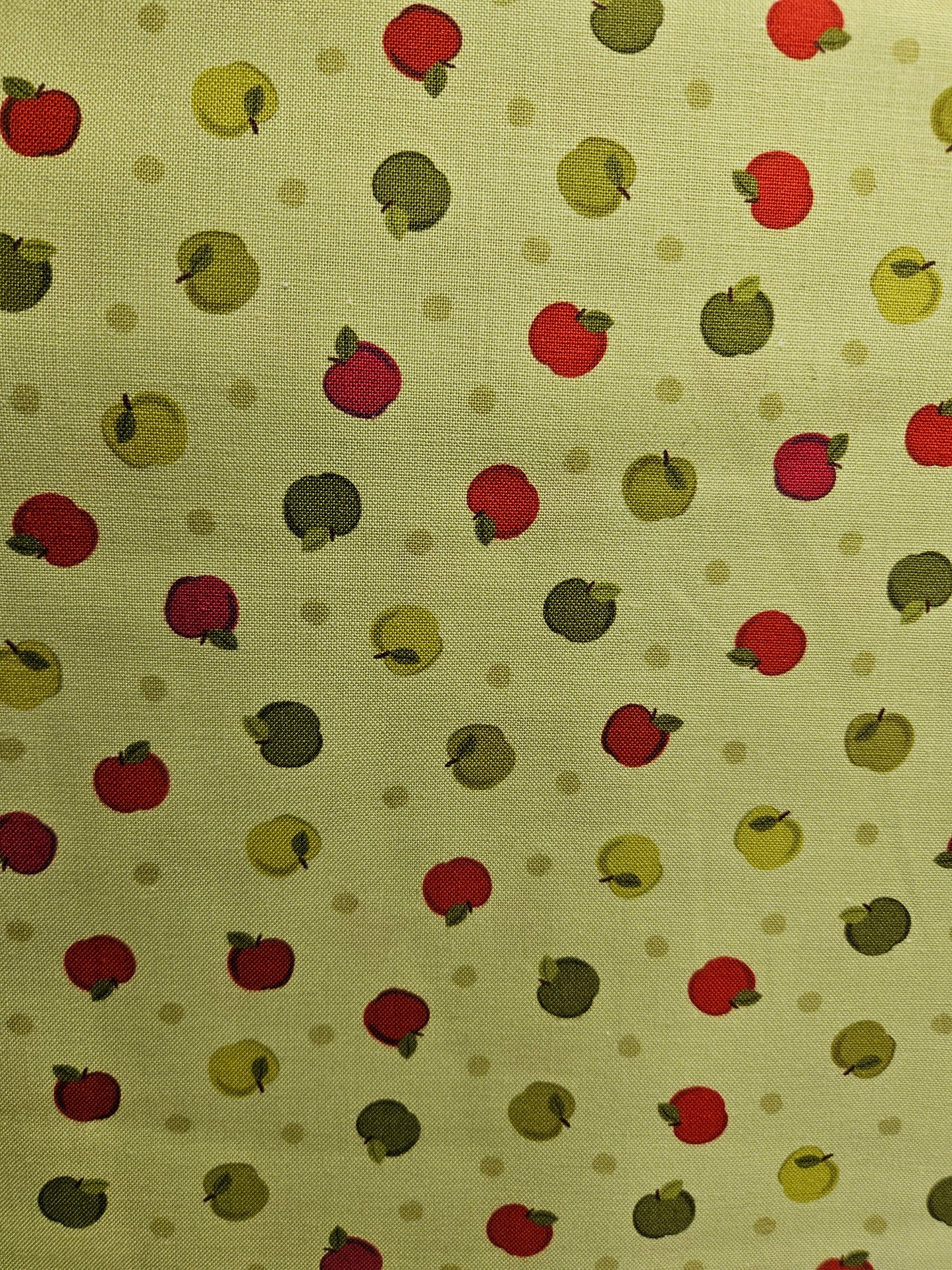 Small Things - Snuggle Season - Apples on crisp green by Lewis & Irene - by Length & Fat Quarters