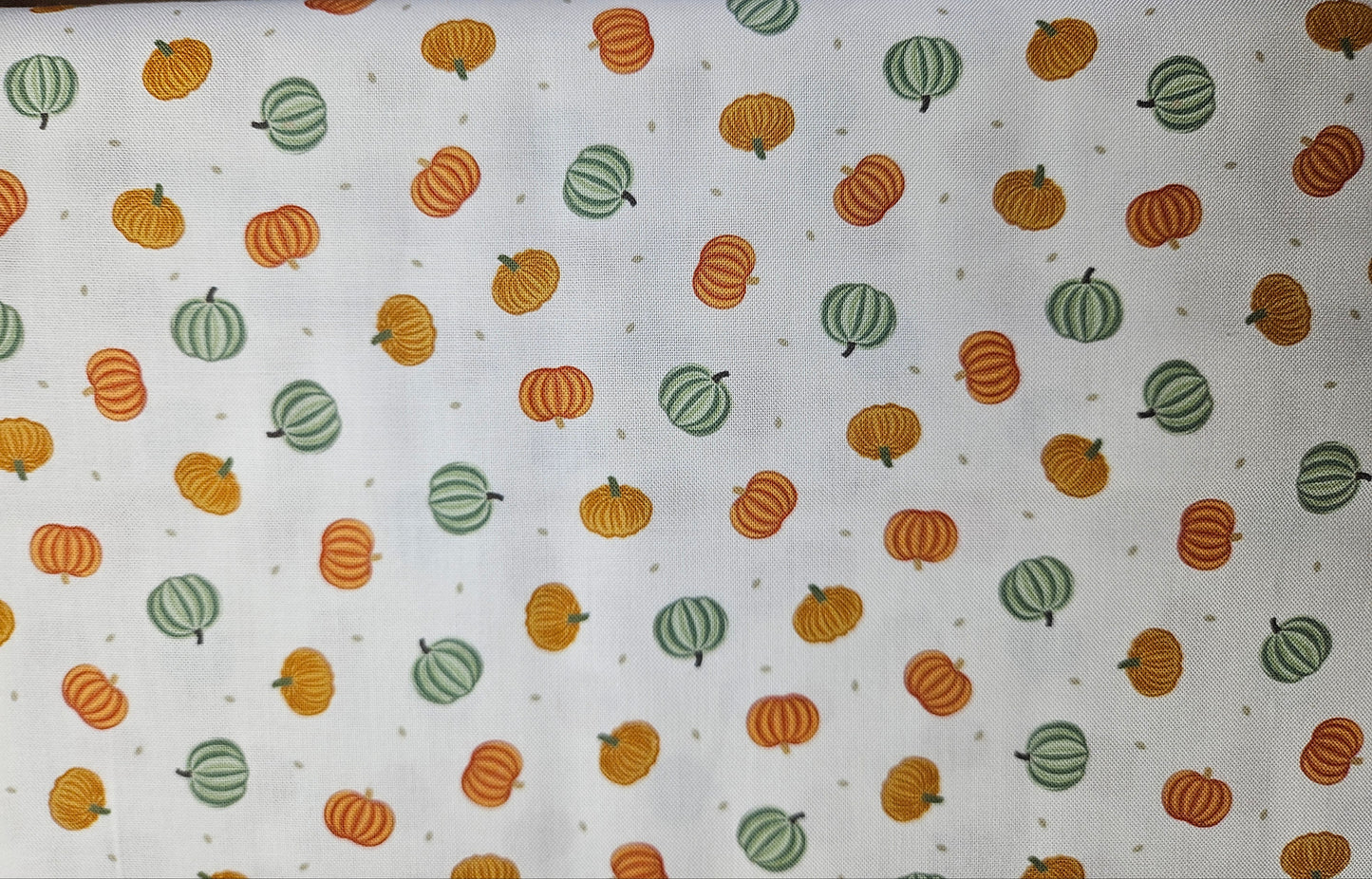 Small Things - Snuggle Season - Pumpkins on cream by Lewis & Irene - by Length & Fat Quarters