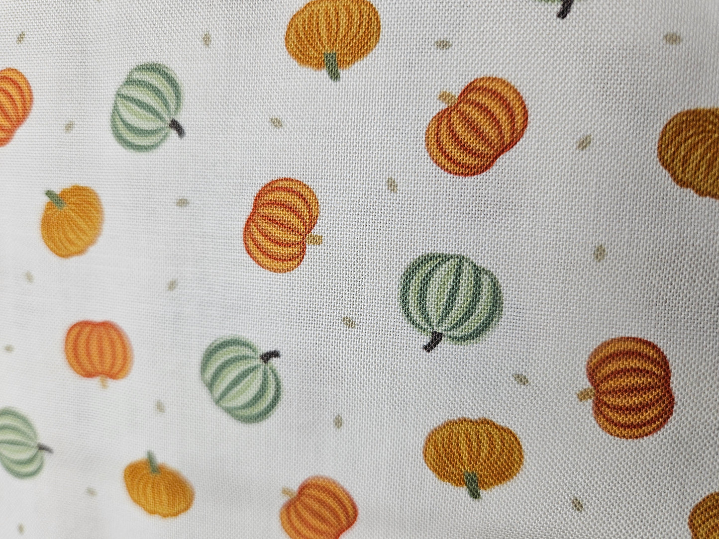 Small Things - Snuggle Season - Pumpkins on cream by Lewis & Irene - by Length & Fat Quarters