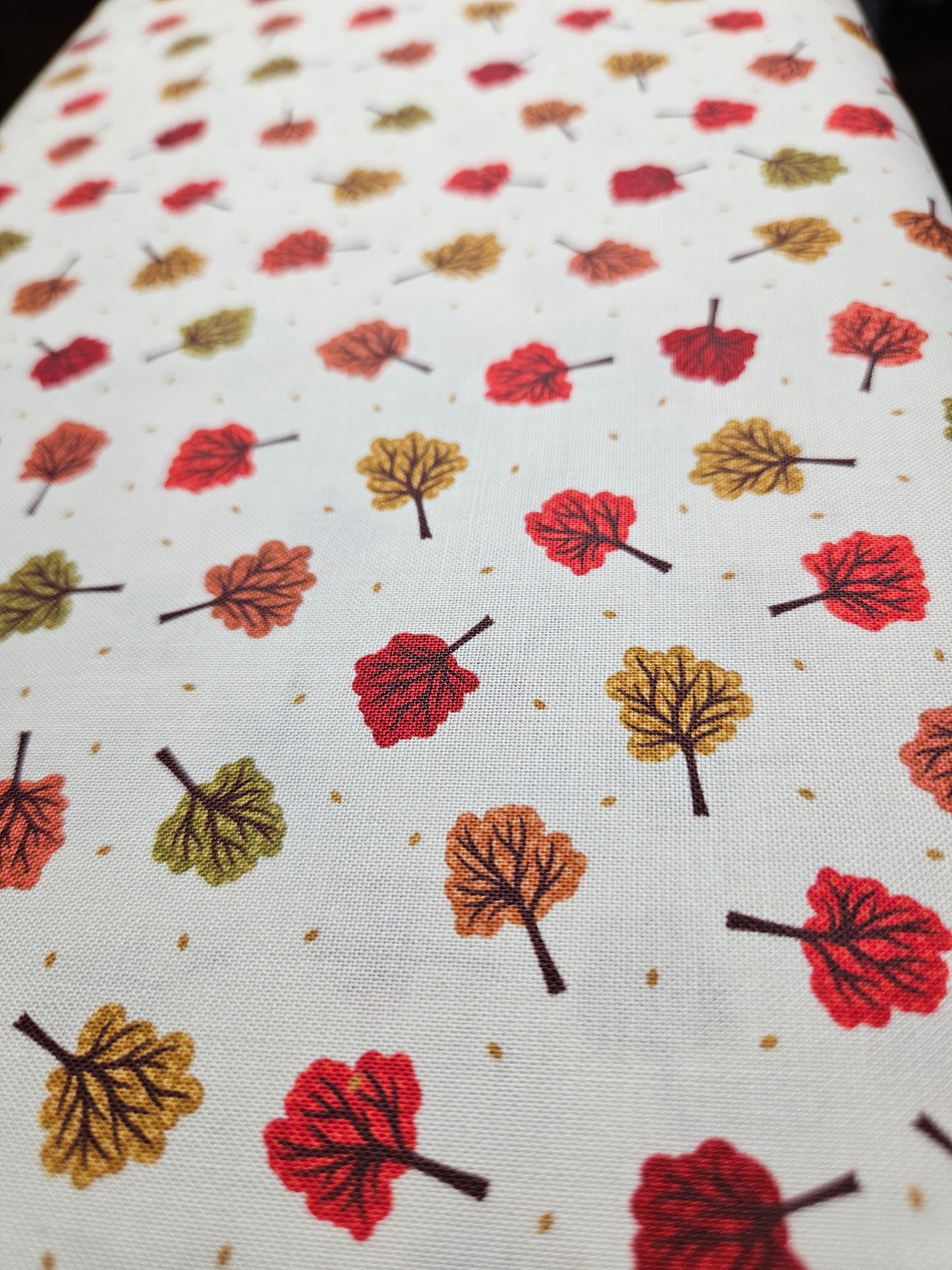 Small Things - Snuggle Season - Autumn trees on dark cream by Lewis & Irene - by Length & Fat Quarters