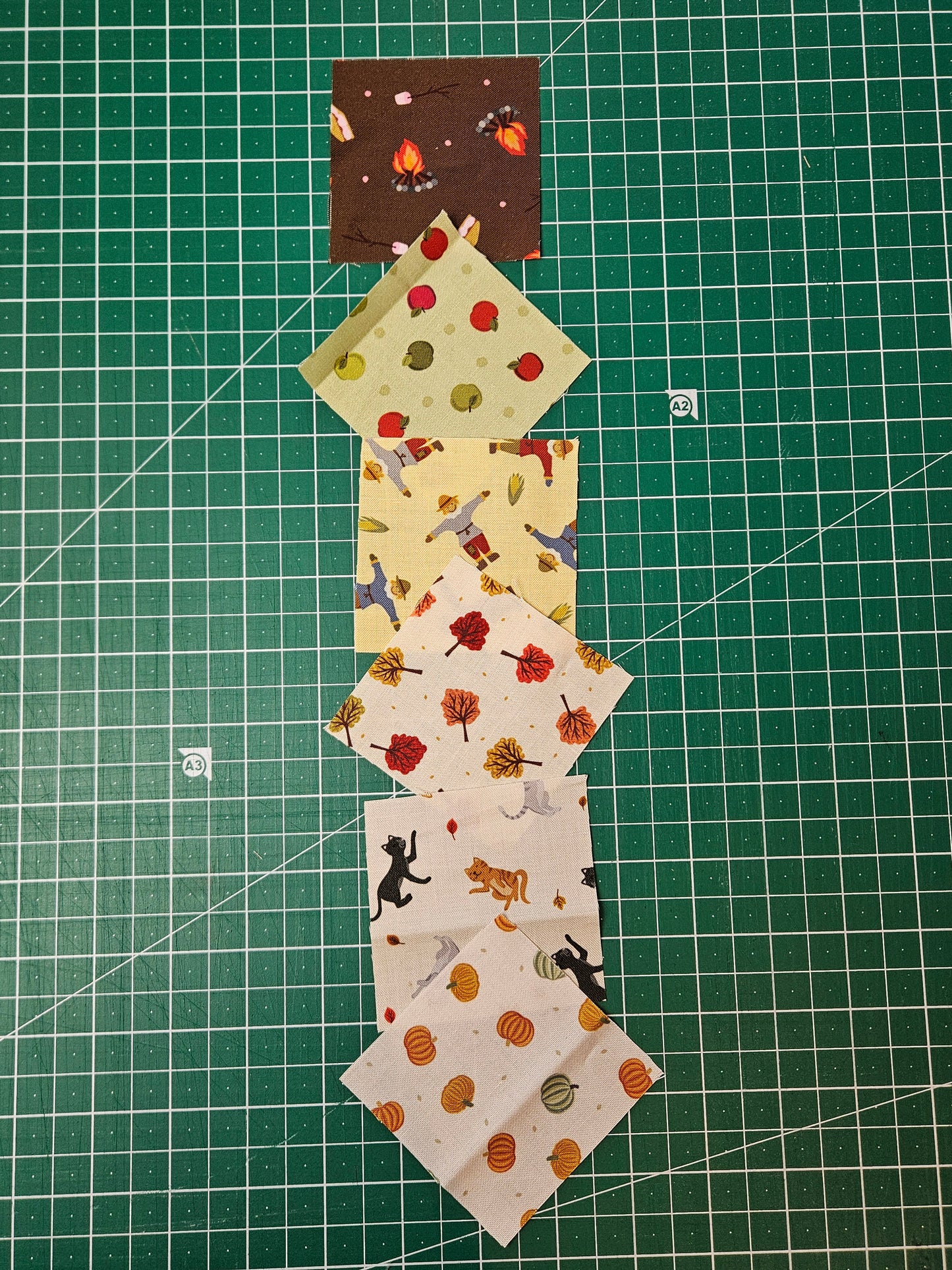 Small Things - Snuggle Season - Autumn trees on dark cream by Lewis & Irene - by Length & Fat Quarters