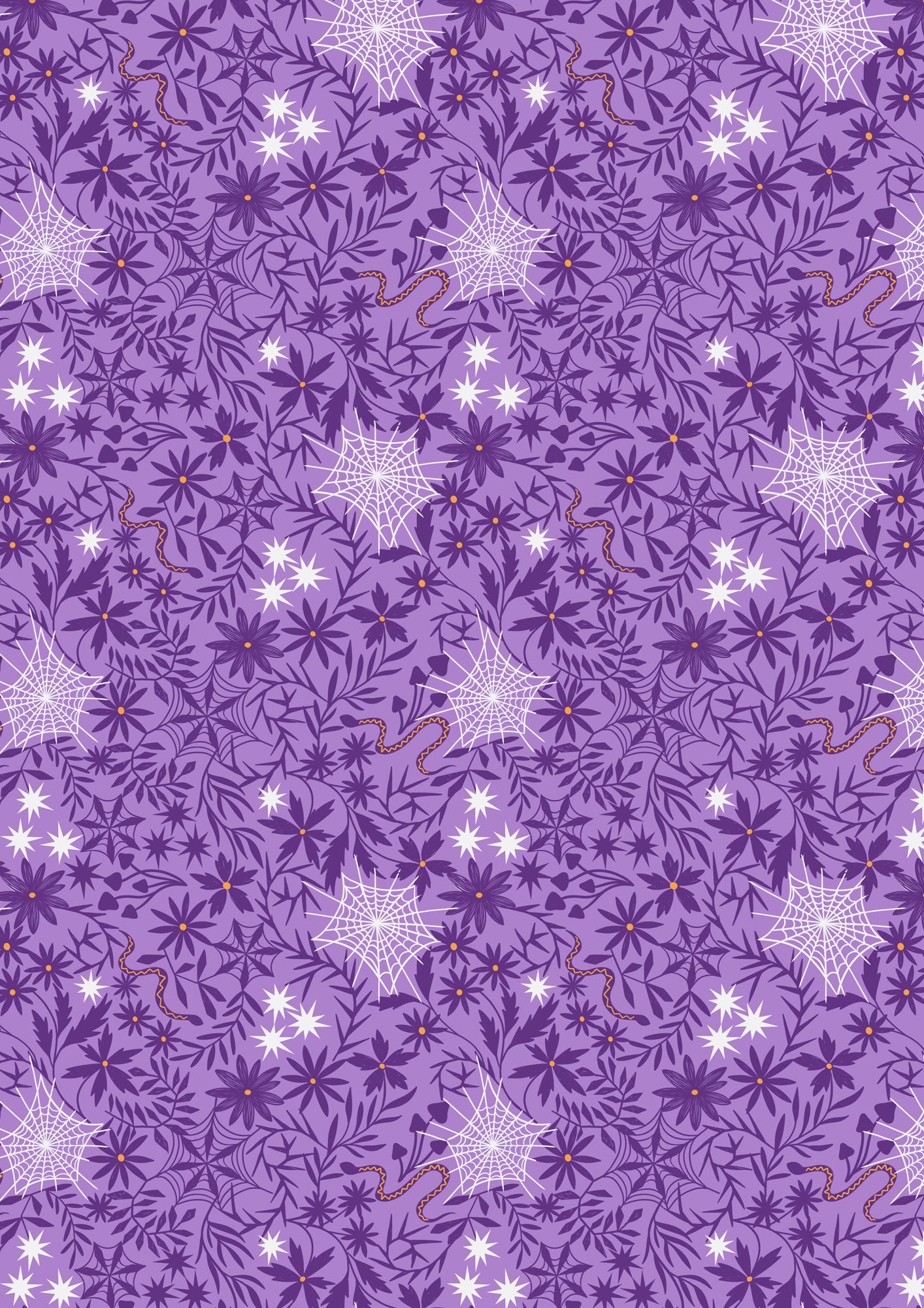 Floral Cobwebs on Light Purple (glow in the dark) - by Lewis & Irene - Pre-Order