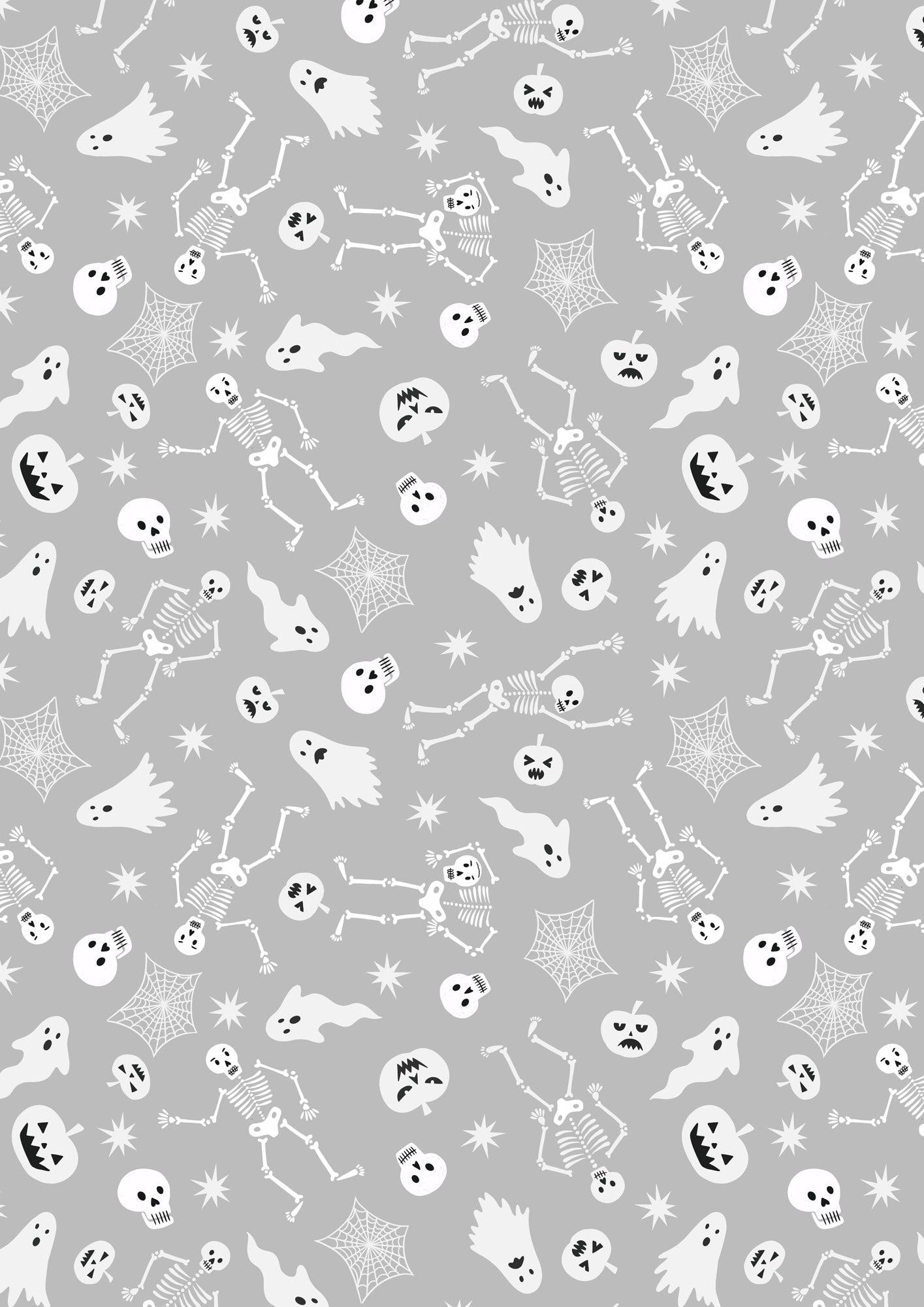 Spooky friends on Ghostly Grey (glow in the dark) - by Lewis & Irene