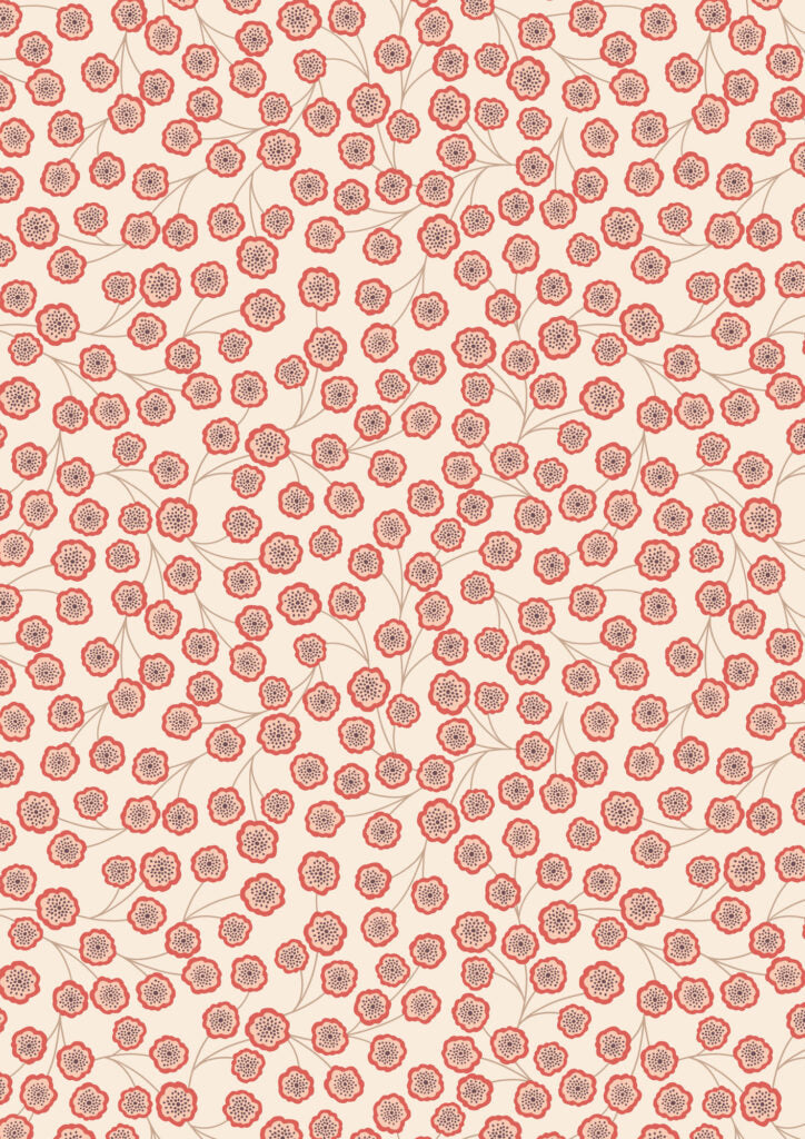 Jardin d'Automne - Simple flower on light stone by Lewis & Irene - by Length & Fat Quarters