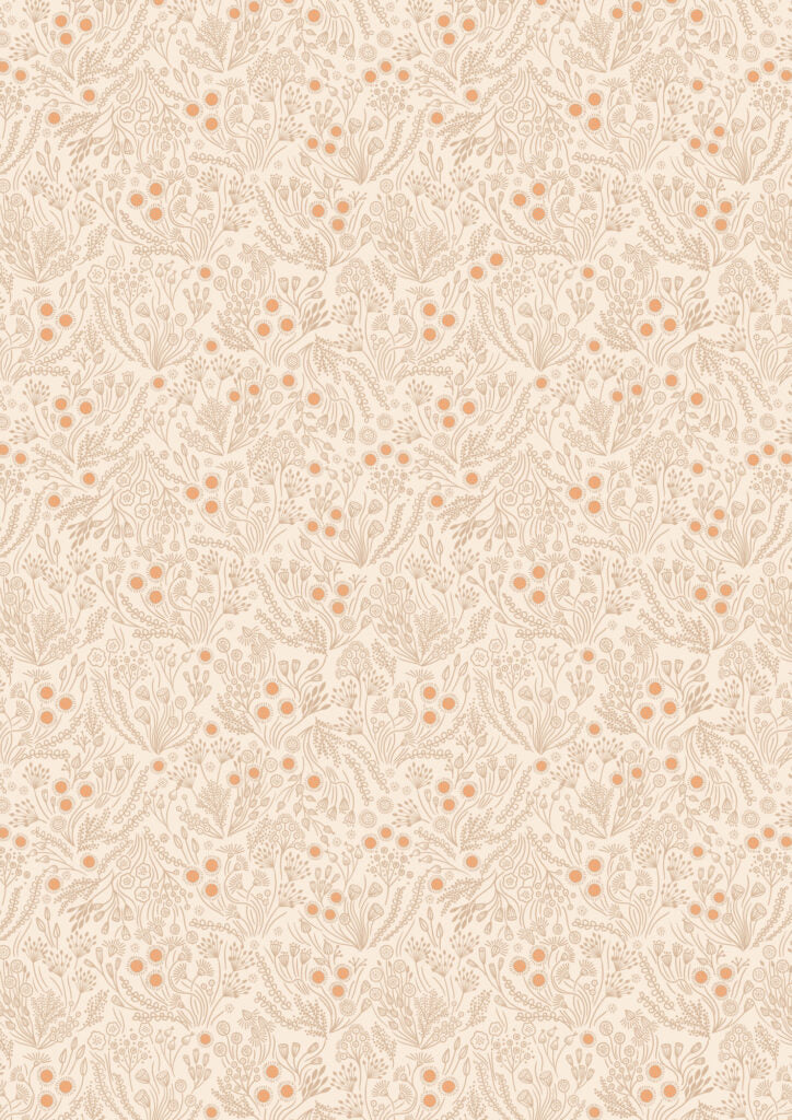 Jardin d'Automne - Floral seeds on light stone by Lewis & Irene - by Length & Fat Quarter