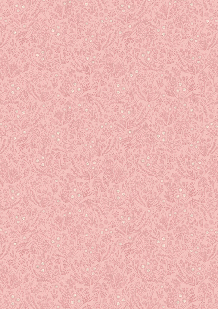 Jardin d'Automne - Floral seeds on rose pink by Lewis & Irene - by Length & Fat Quarter