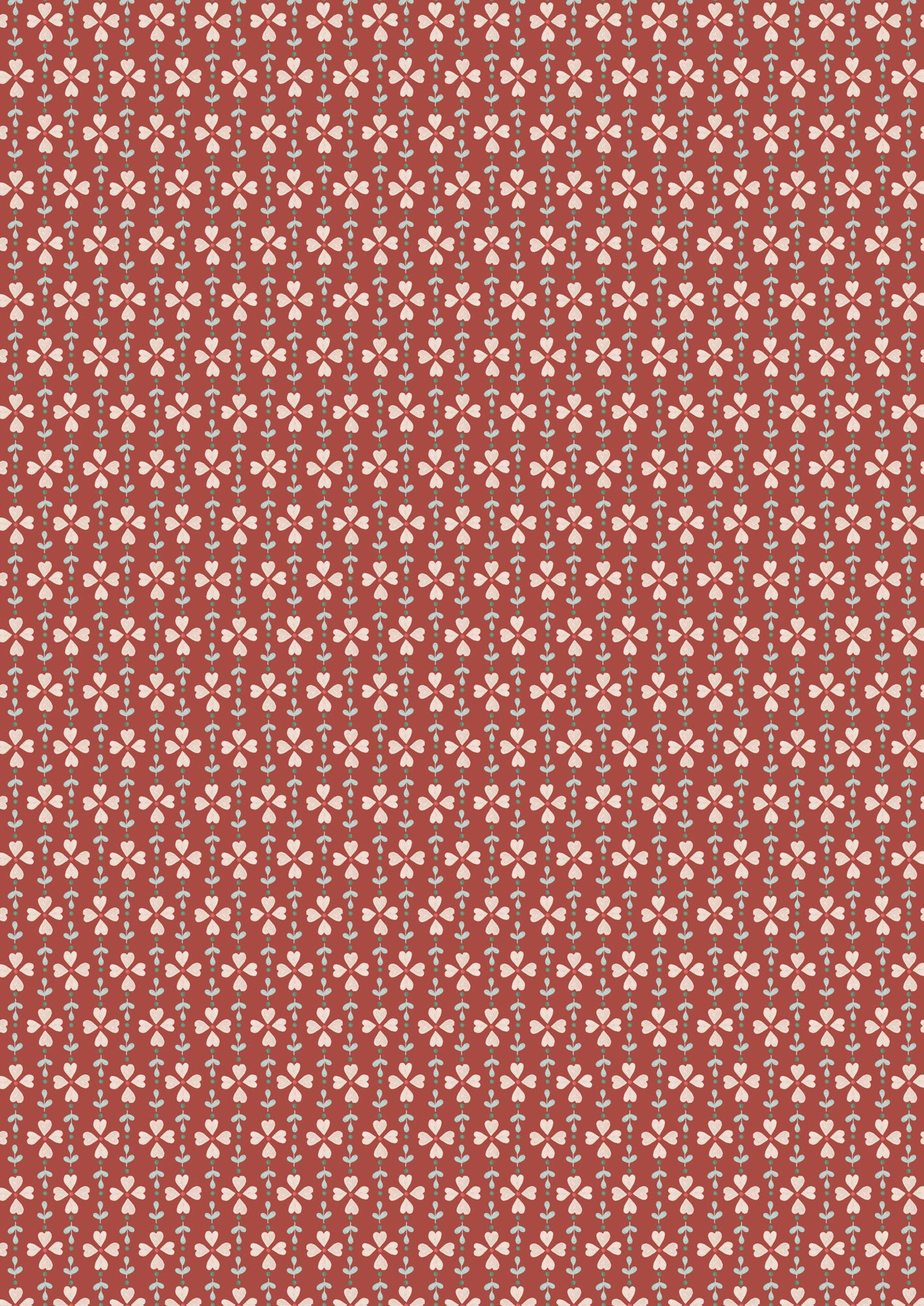 Pre-Order - Flower chains on Cosy Red - Fabric Collection by Lewis & Irene - Due in November