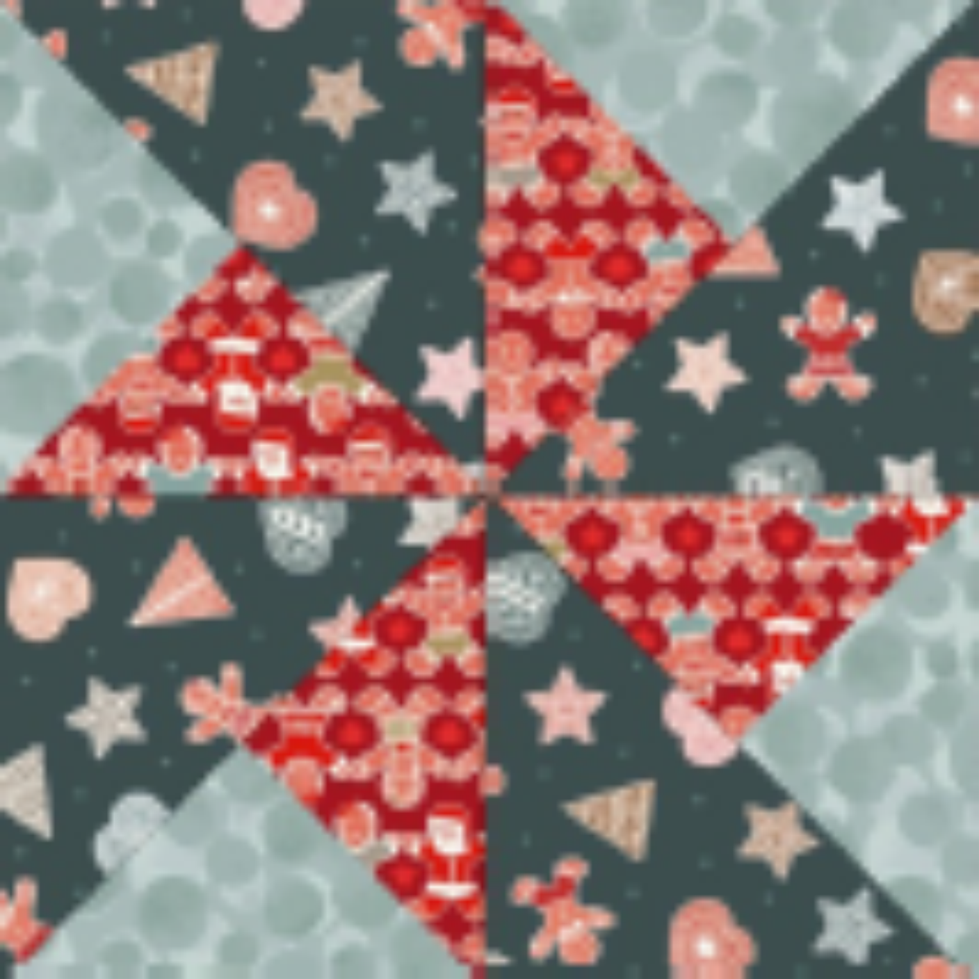 Gingerbread Season Table Runner Kit 2 designed by Sally Ablett - Lewis & Irene Size 16" x 34