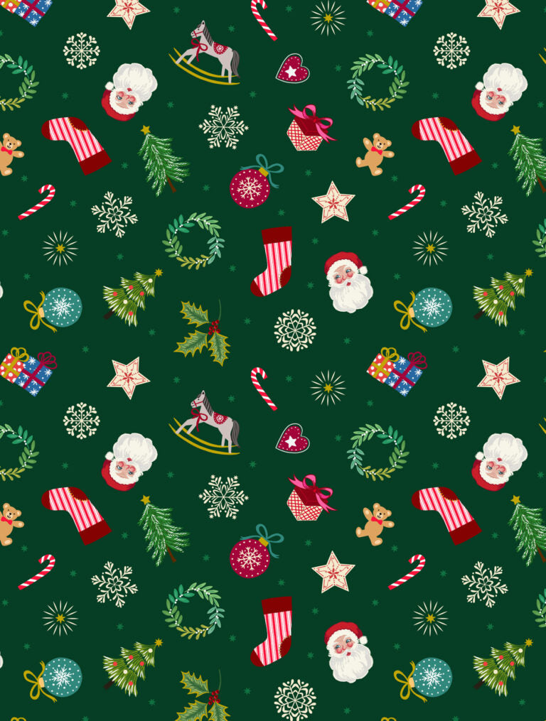 Samples Oh Christmas Tree (with gold metallic) Fabric collection by Lewis & Irene