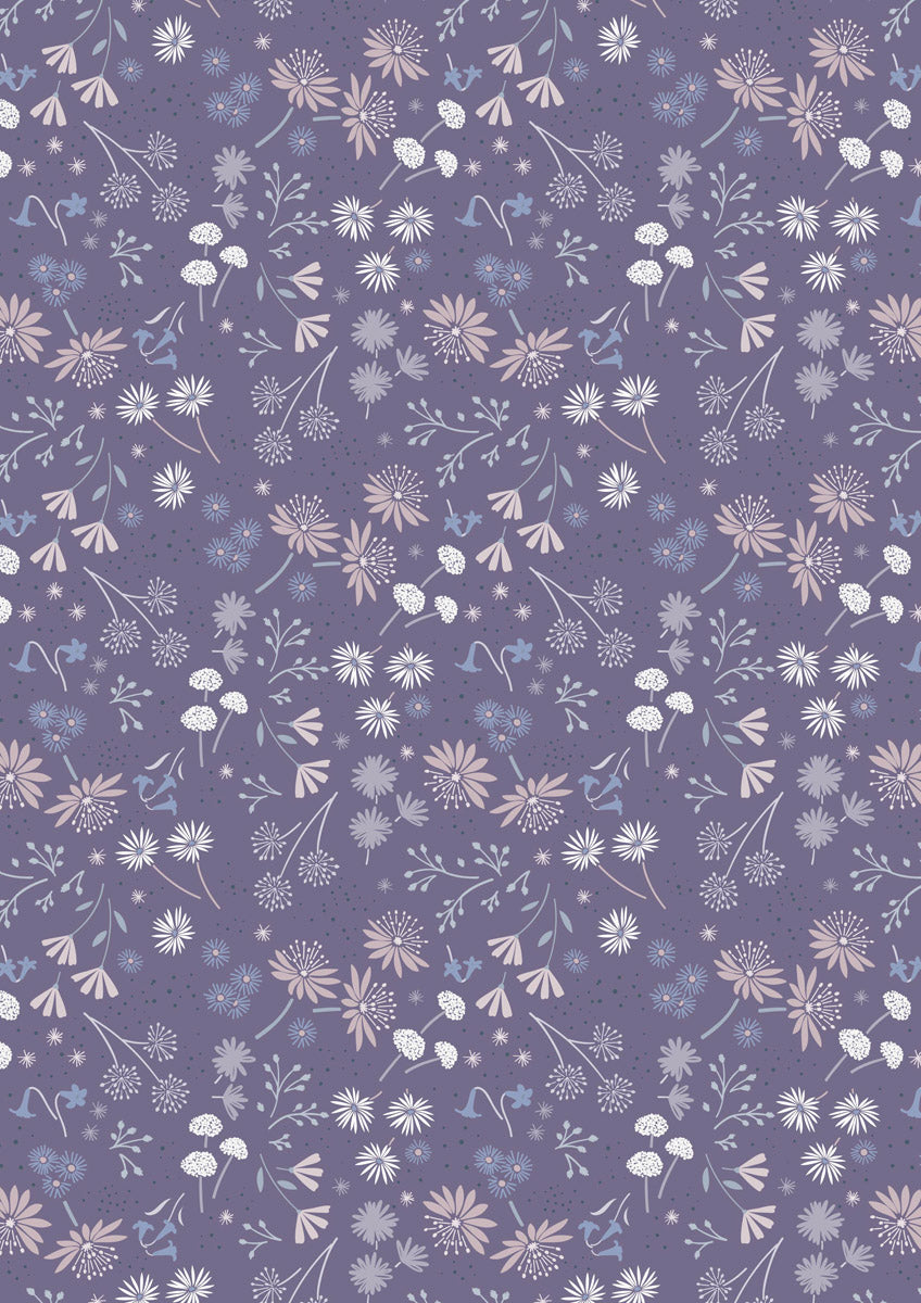 Evenfall Night Garden - Deep Purple - Fabrics collection by Cassandra Connolly for Lewis & Irene - Per Length & Fat Quarters