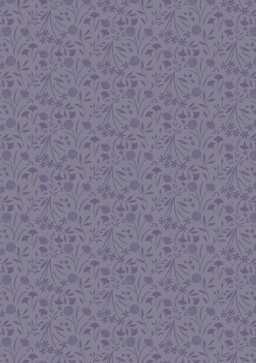 Evenfall Floral Dusk - Dusky Purple - Fabrics collection by Cassandra Connolly for Lewis & Irene - Per Length & Fat Quarters
