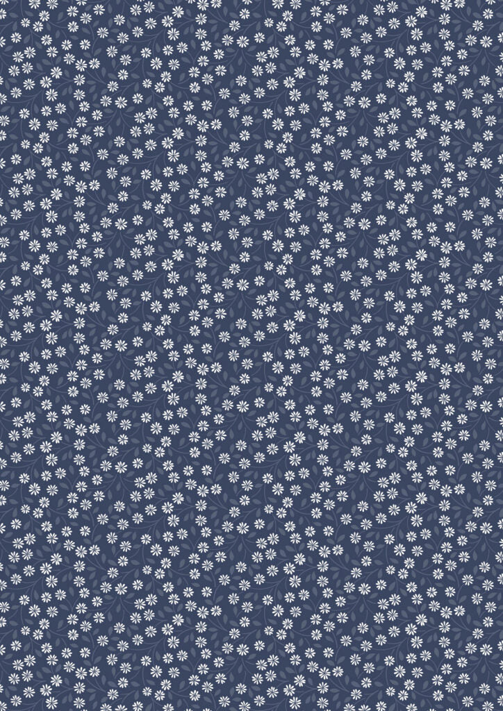 Forever Blooms - Interlaced Prussian Blue - by Cassandra Connolly for Lewis & Irene - by Length & Fat Quarter