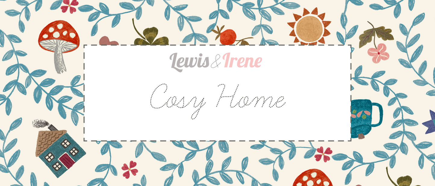 Pre-Order - Cosy home sketchy stars warms and red - Fabric Collection by Lewis & Irene - Due in November