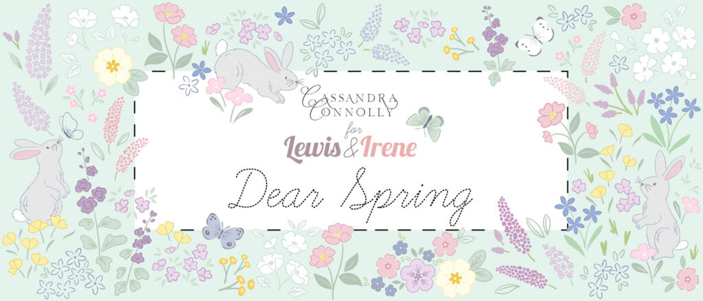 Pre-Order - Available end of January - Dear Spring - Dusky Mid Blue - by Cassandra Connolly for Lewis & Irene - by Length & Fat Quarter