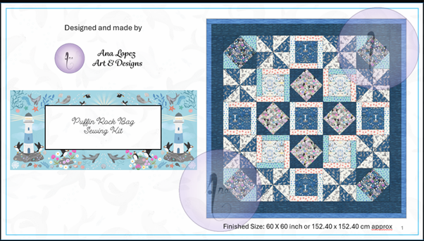 Quilt Top Kit for Patchwork & Quilting featuring the Puffin Rock collection by Lewis & Irene