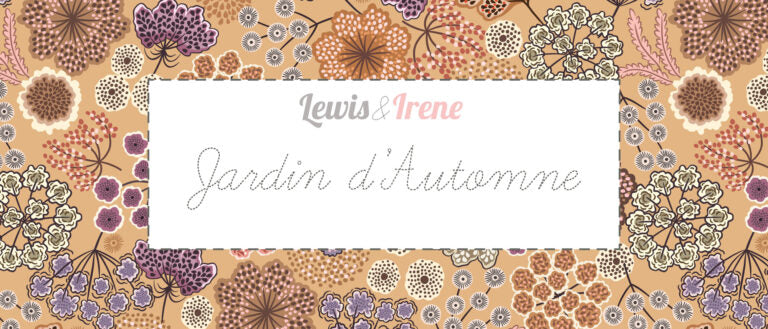 Jardin d'Automne - Large autumn floral on warm red by Lewis & Irene - by Length & Fat Quarters