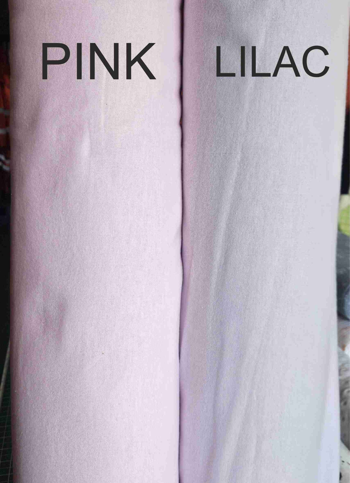 Extra Wide Light Pink & Light Lilac Plain Winceyette / Flannel / Brushed Cotton - 100% Cotton.