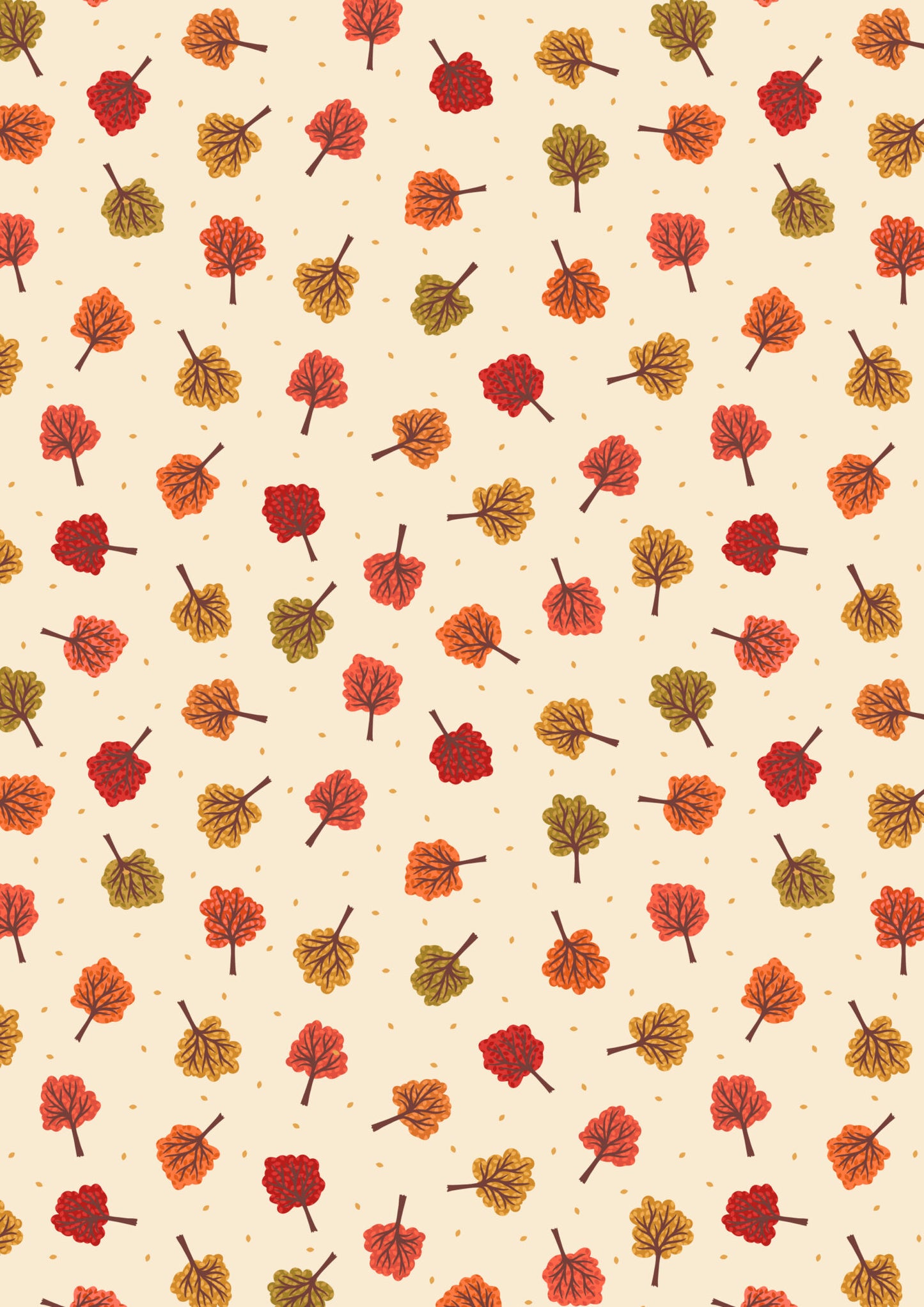 Small Things - Snuggle Season - Autumn trees on dark cream by Lewis & Irene - by Length & Fat Quarters