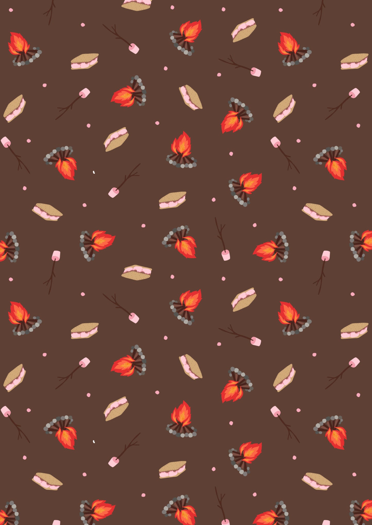 Small Things - Snuggle Season - Campfire mallows on chocolate by Lewis & Irene - by Length & Fat Quarters