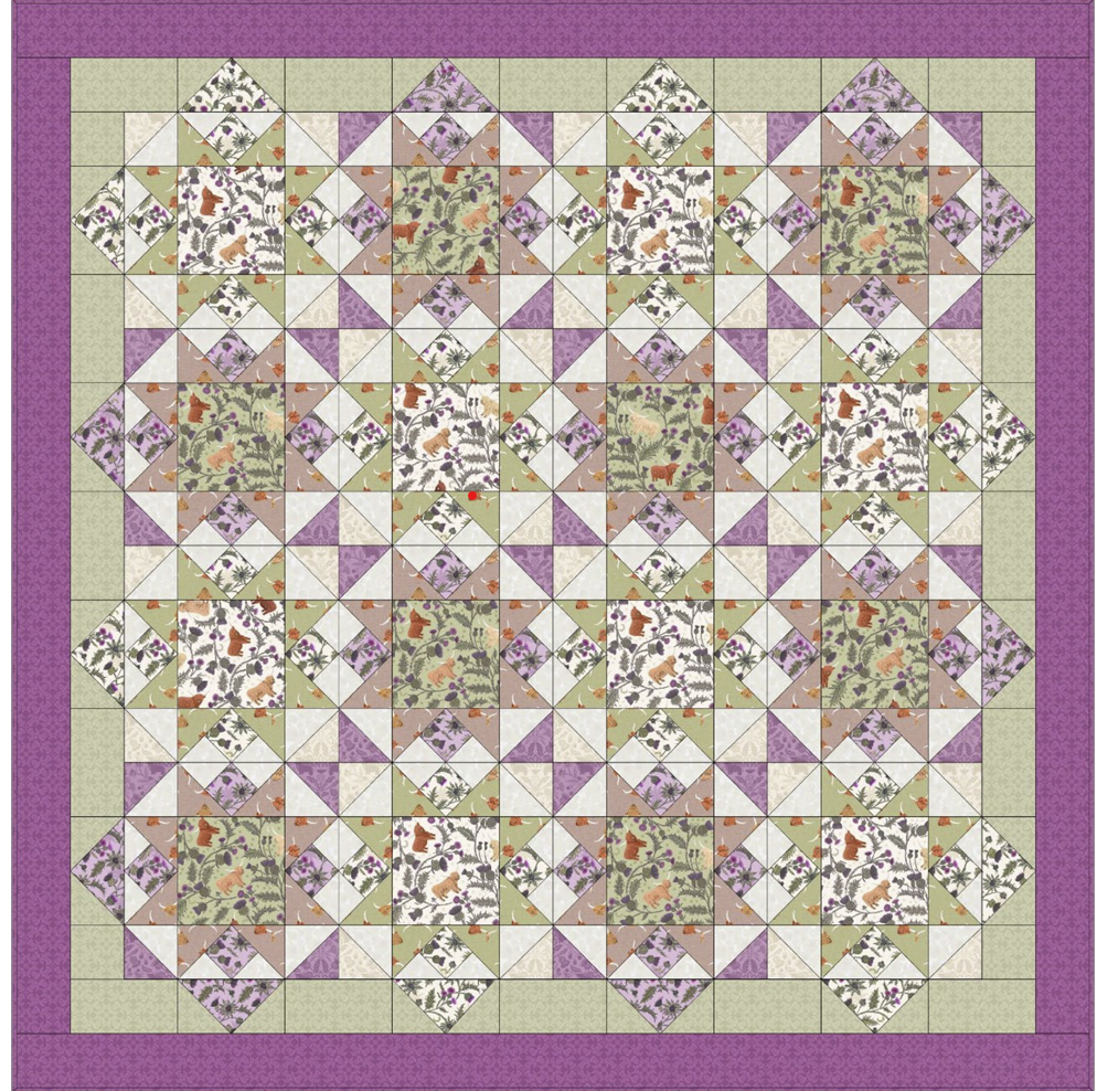 Highlands Quilt Top Kit 1 designed by Sally Ablett - Lewis & Irene 60 x 60 inch