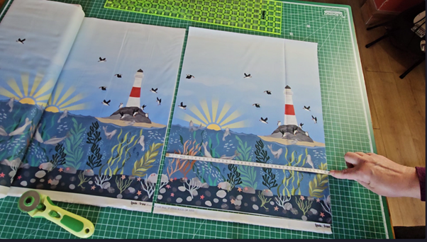 Bag Making Sewing Kit to make a Puffin Rock Bag. Pre-Cuts fabrics and wadding included. Collections by Lewis & Irene.