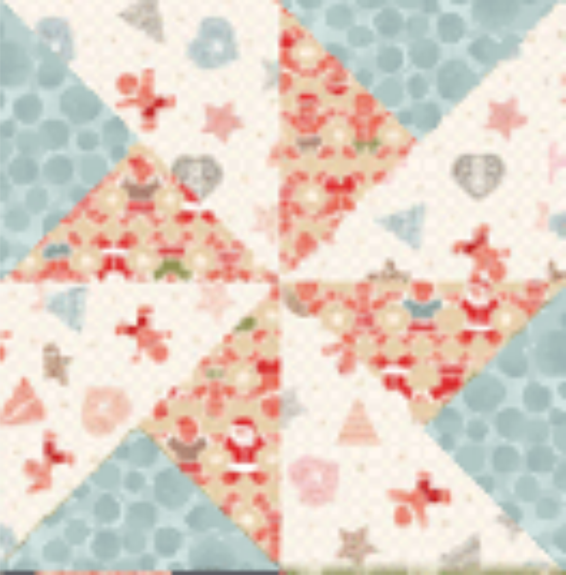 Gingerbread Season Table Runner Kit 3 designed by Sally Ablett - Lewis & Irene Size 16" x 34"