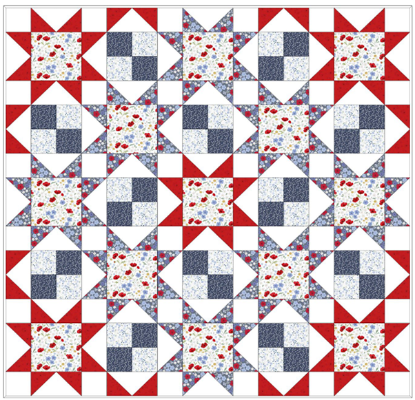 Forever Blooms Quilt Throw 1 designed by Sally Ablett - Lewis & Irene Size 48 x 48"