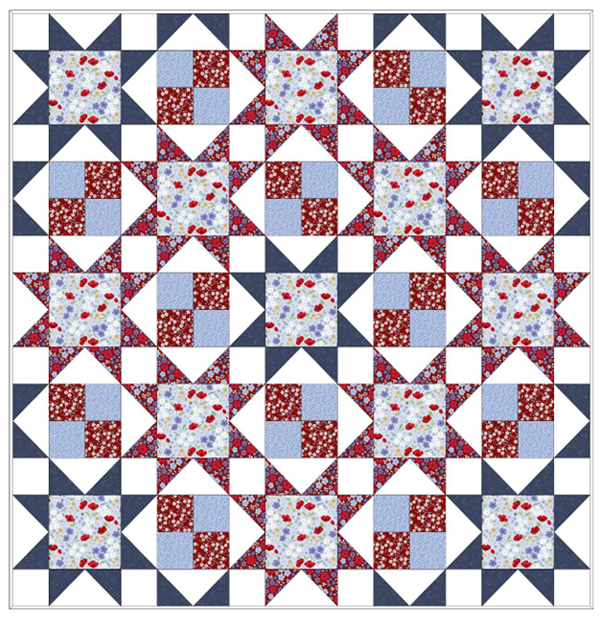 Forever Blooms Quilt Throw 2 designed by Sally Ablett - Lewis & Irene Size 48 x 48"