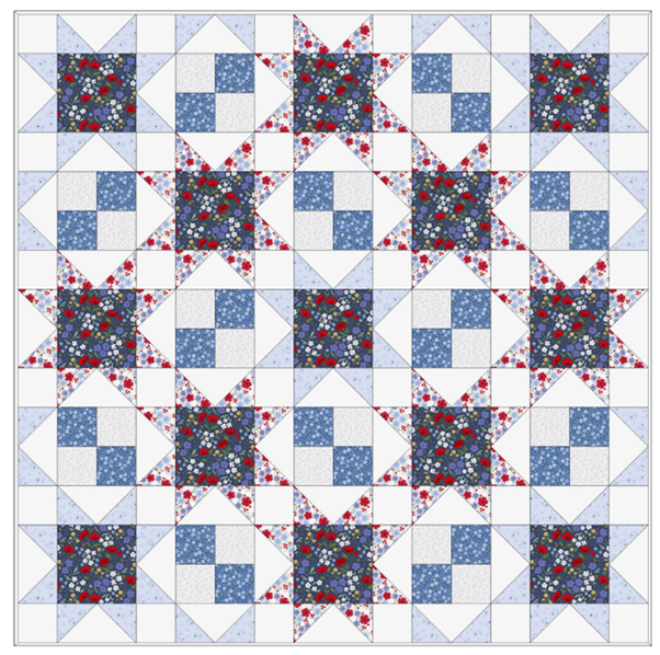 Forever Blooms Quilt Throw 3 designed by Sally Ablett - Lewis & Irene Size 48 x 48"