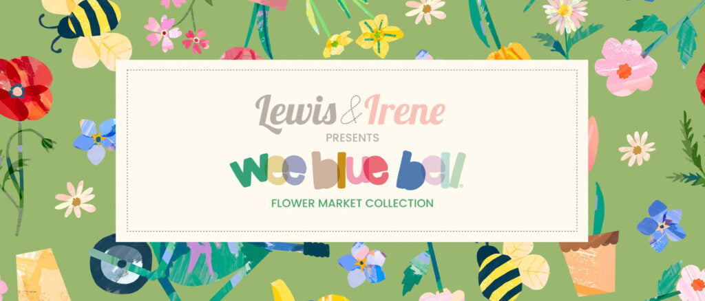 3" x 3" samples of full collection Flower Market by Wee Blue Bell for Lewis & Irene