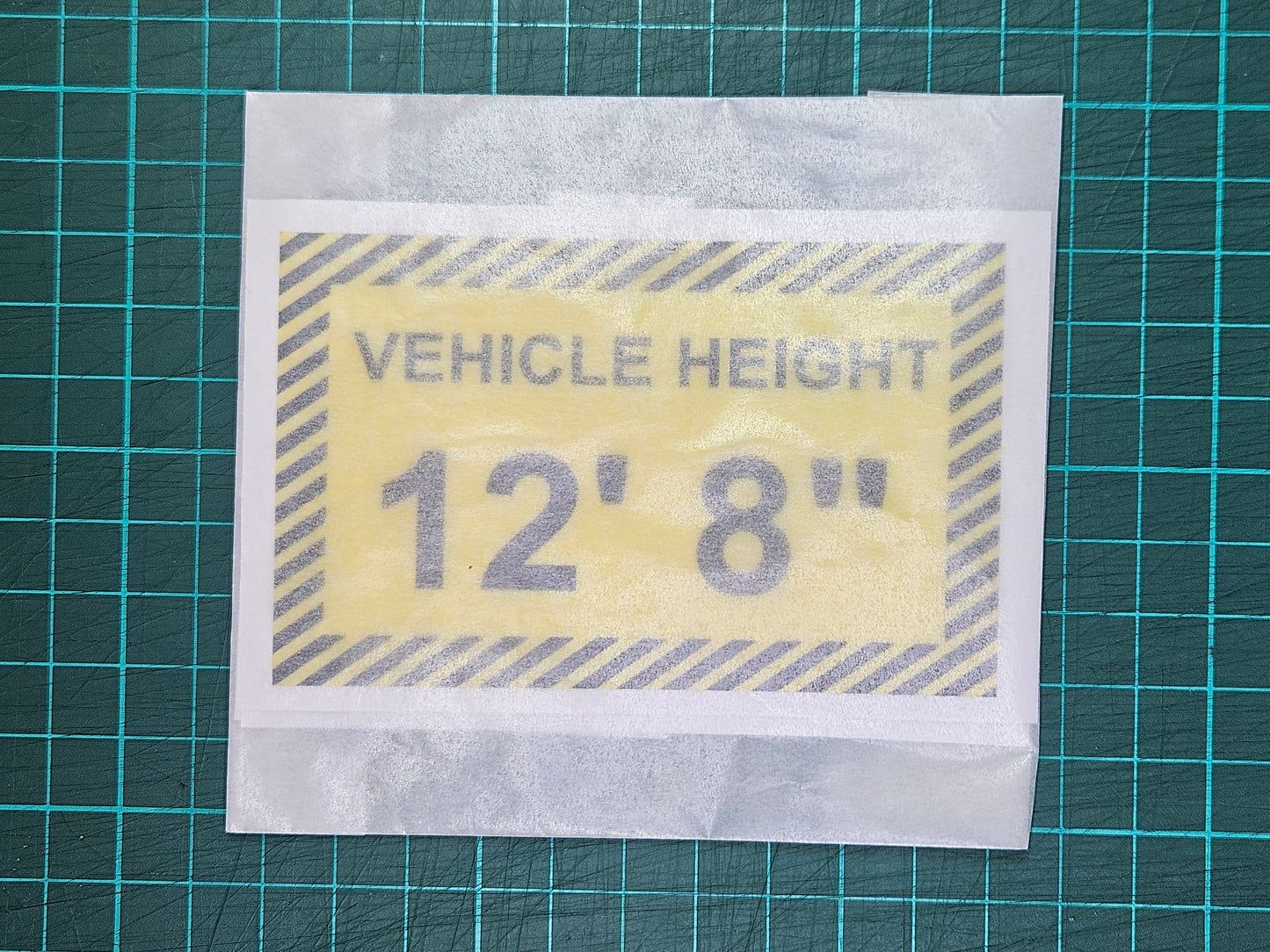 Commercial Vehicle Height Signs to place inside the cab of Commercial vehicles. White Vinyl or Transparent background & Laminated. Size 10 X 6.5 cm