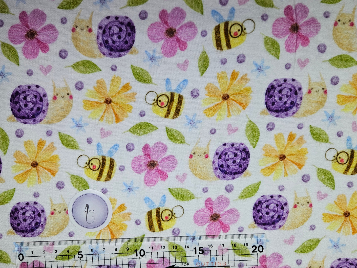 Bees & Snail - Brushed Cotton - Digital Prints - by John Louden - Rose & Hubble