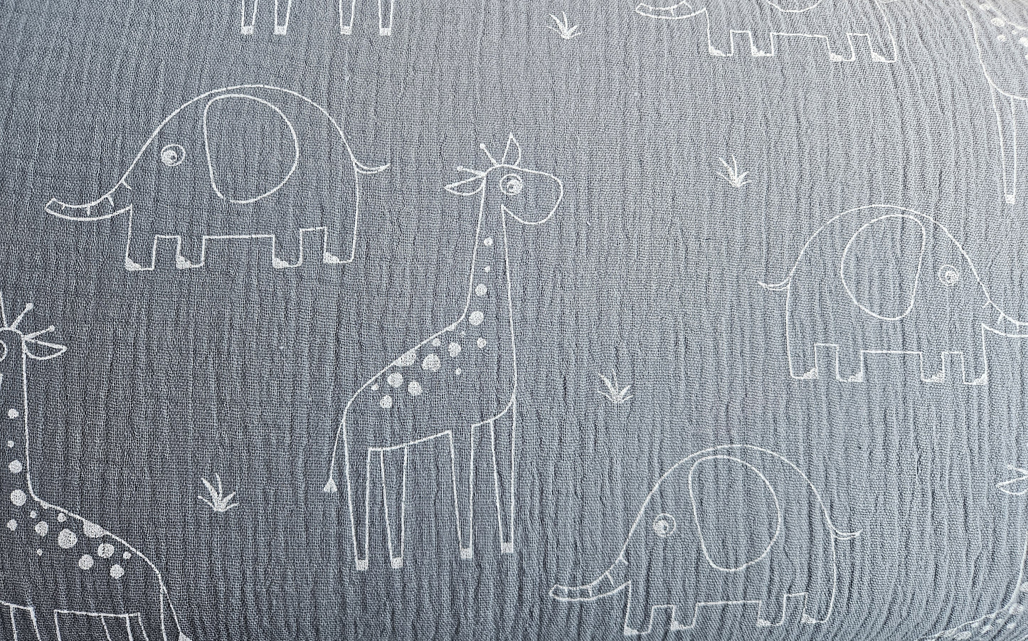 Giraffe and Elephant Prints Double Gauze by Little Johnny Fabrics - 100% Cotton