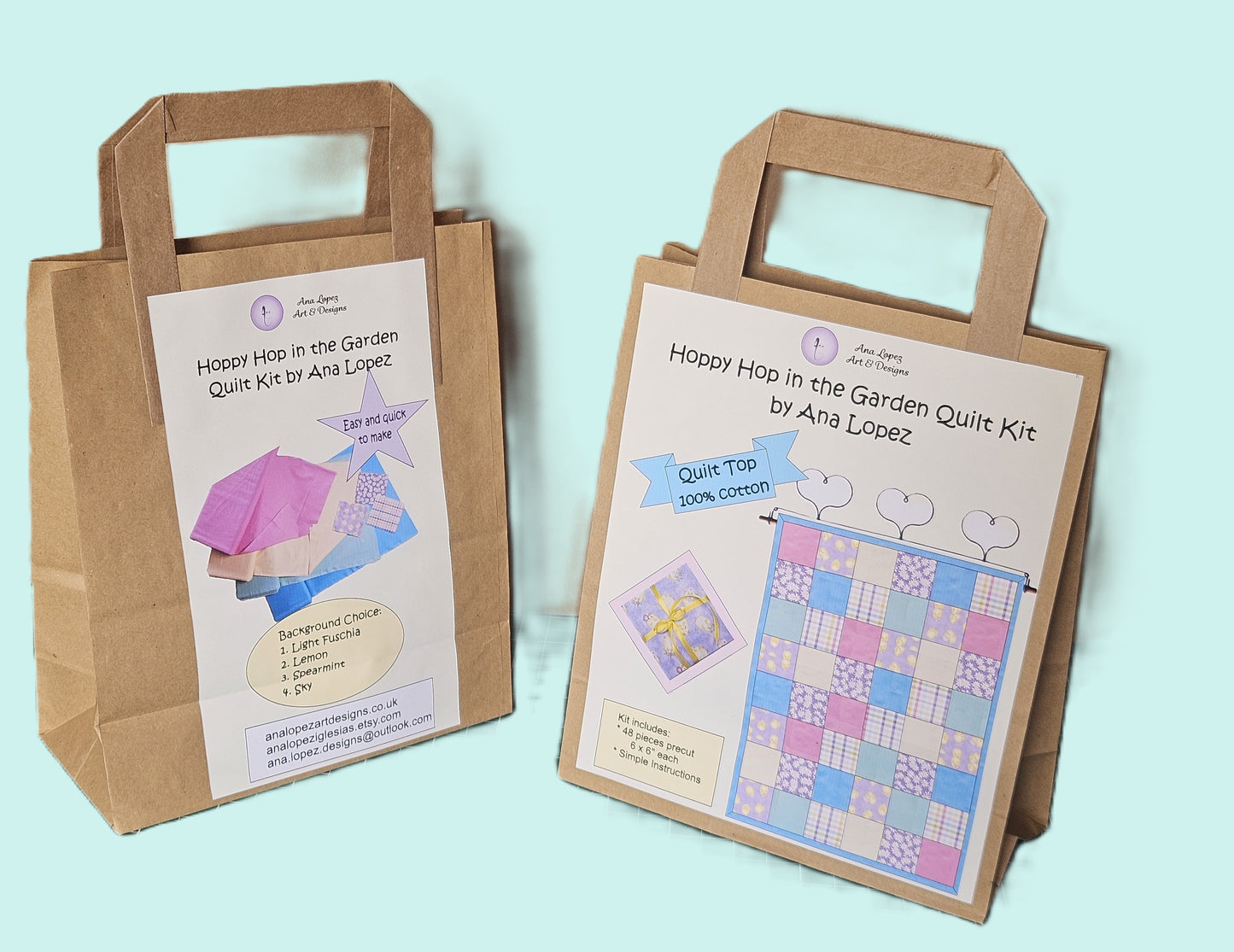 Pre-Cuts Kits for a Blanket / Throw / Quilt. Top quilt or Full Kit.  Chicks and daisies on print fabrics for the baby, toddler, adults, camping.